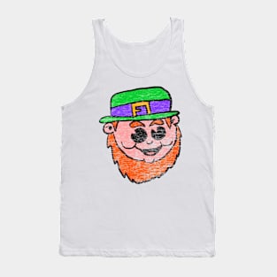 Distressed Leprechaun Face 3 Tank Top